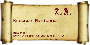 Krecsun Marianna névjegykártya